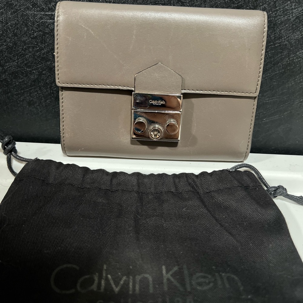 Calvin Klein Taupe Leather Wallet